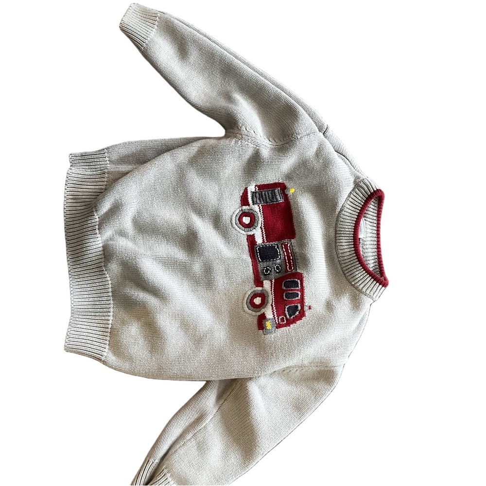 Toddler fire truck sweater